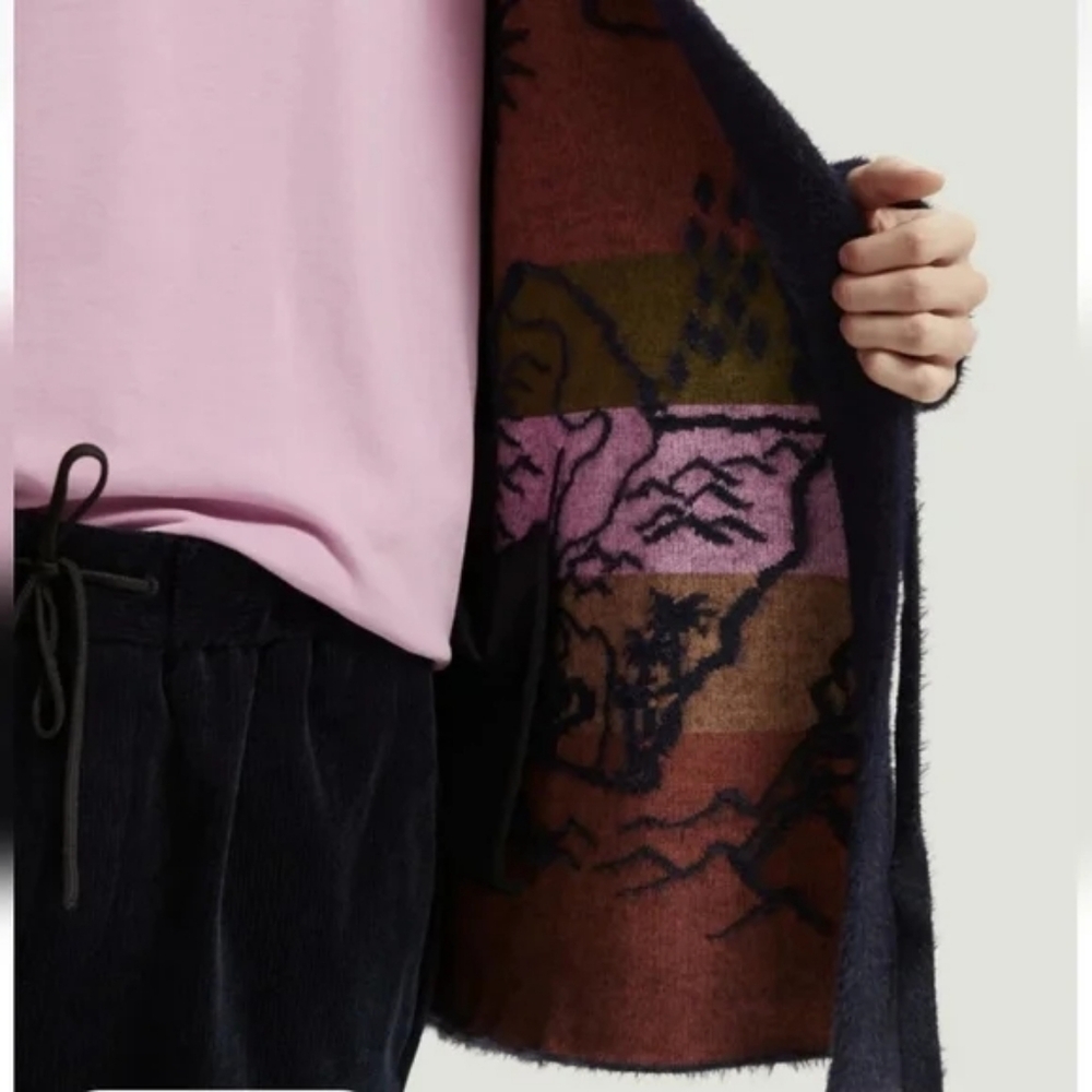 Scotch & Soda Unisex Jacquard Kimono Sweater / Knit Cardigan | Sz XL - Picture 5 of 16